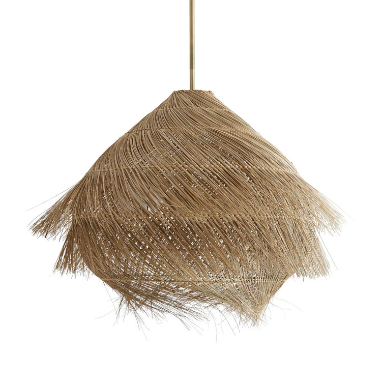 Ashburn 31'' Antique Brass and Glass Island Pendant Light