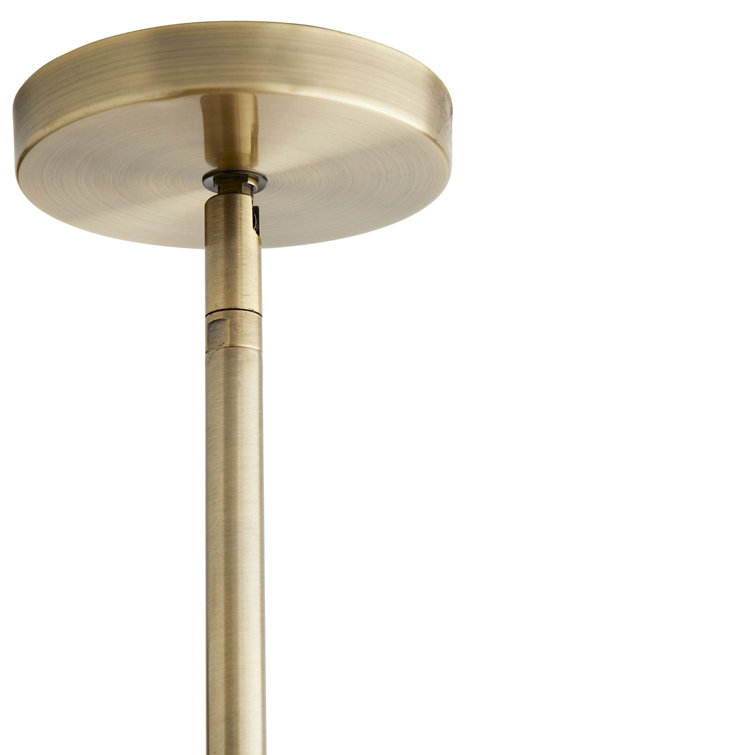Ashburn 31'' Antique Brass and Glass Island Pendant Light