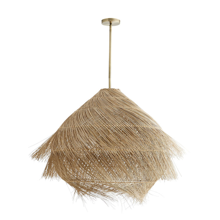 Ashburn 31'' Antique Brass and Glass Island Pendant Light