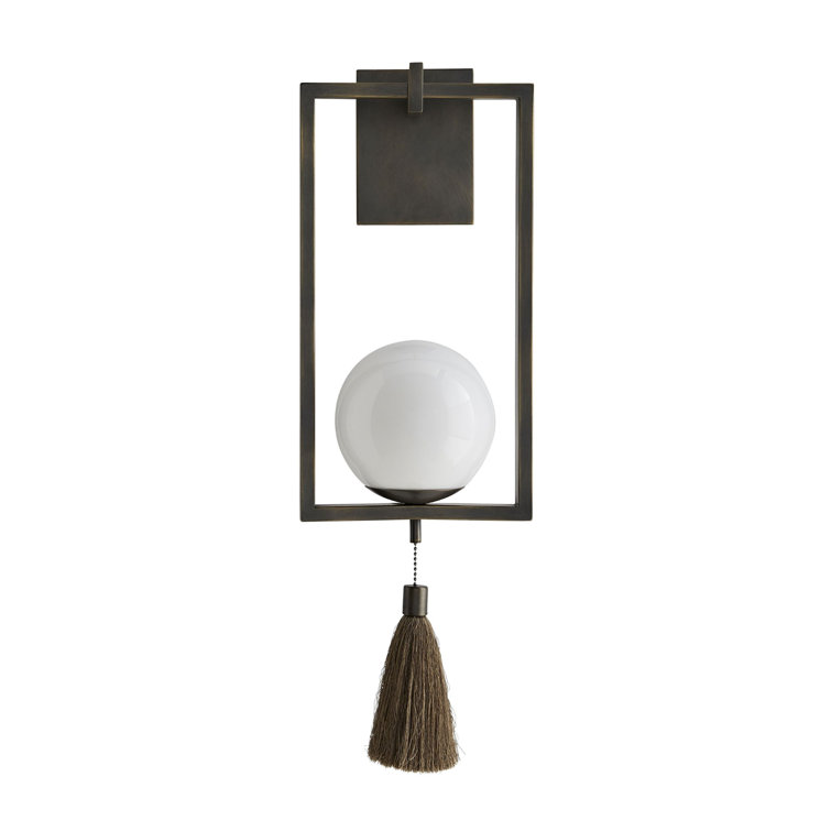 Aged Bronze 23" Steel and Glass Sconce