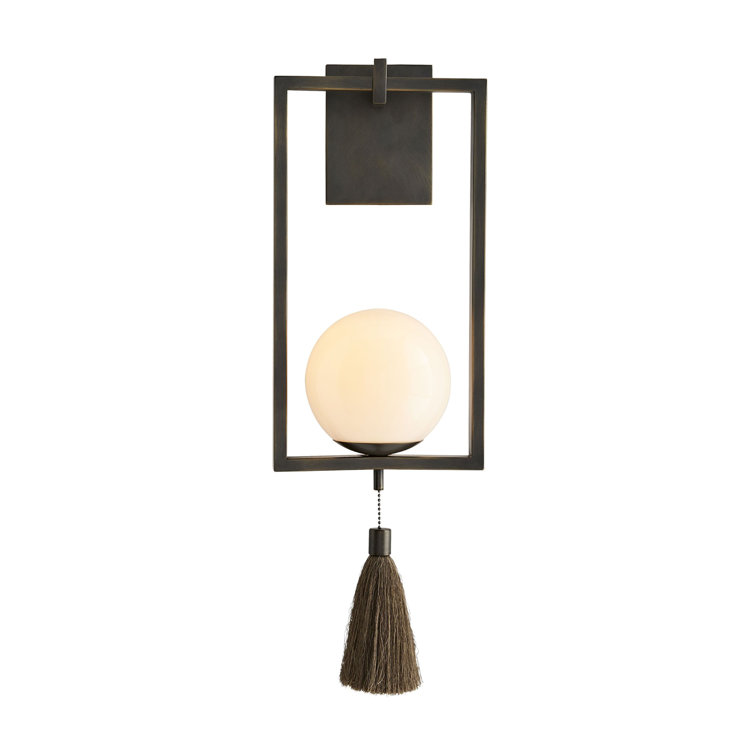 Aged Bronze 23" Steel and Glass Sconce