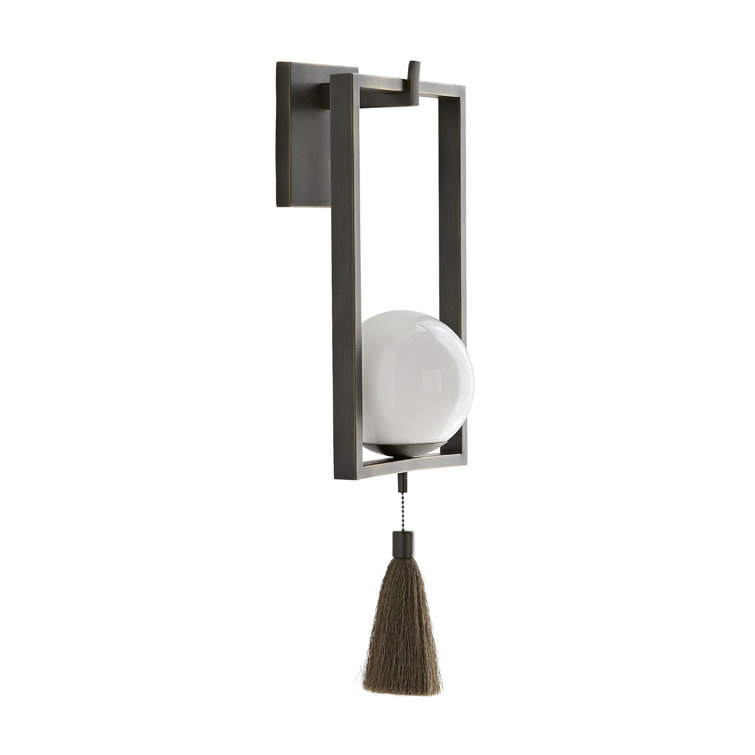 Aged Bronze 23" Steel and Glass Sconce