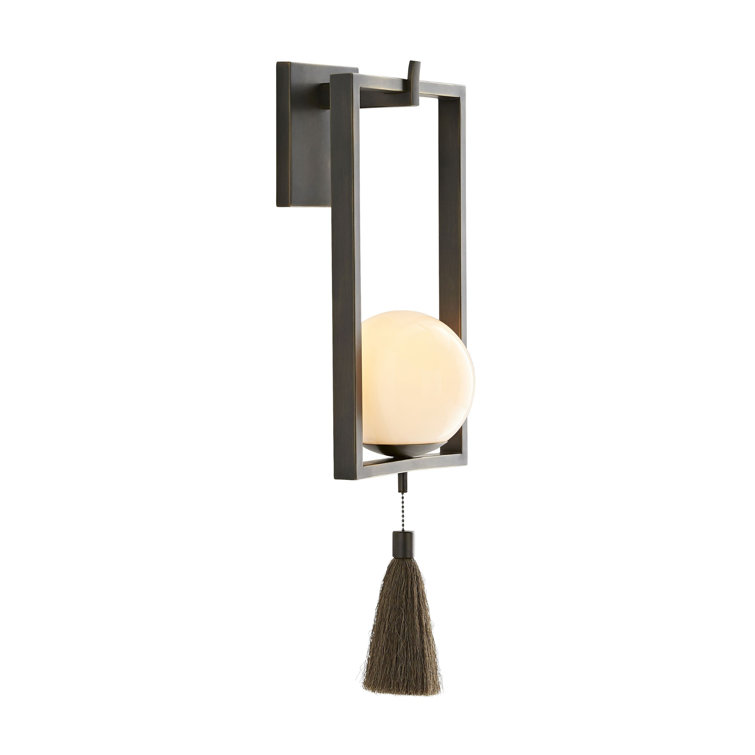 Aged Bronze 23" Steel and Glass Sconce