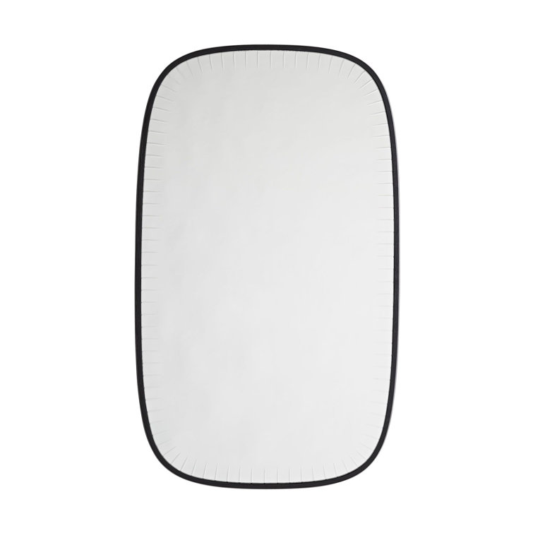 Black Rectangular Wood Frame Wall Mirror