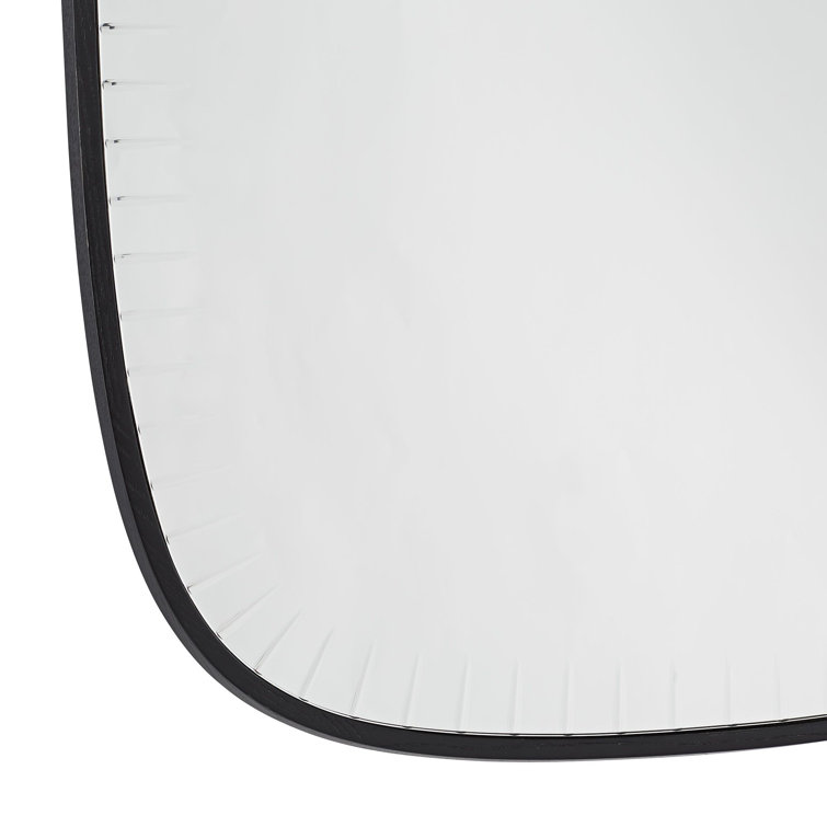 Black Rectangular Wood Frame Wall Mirror