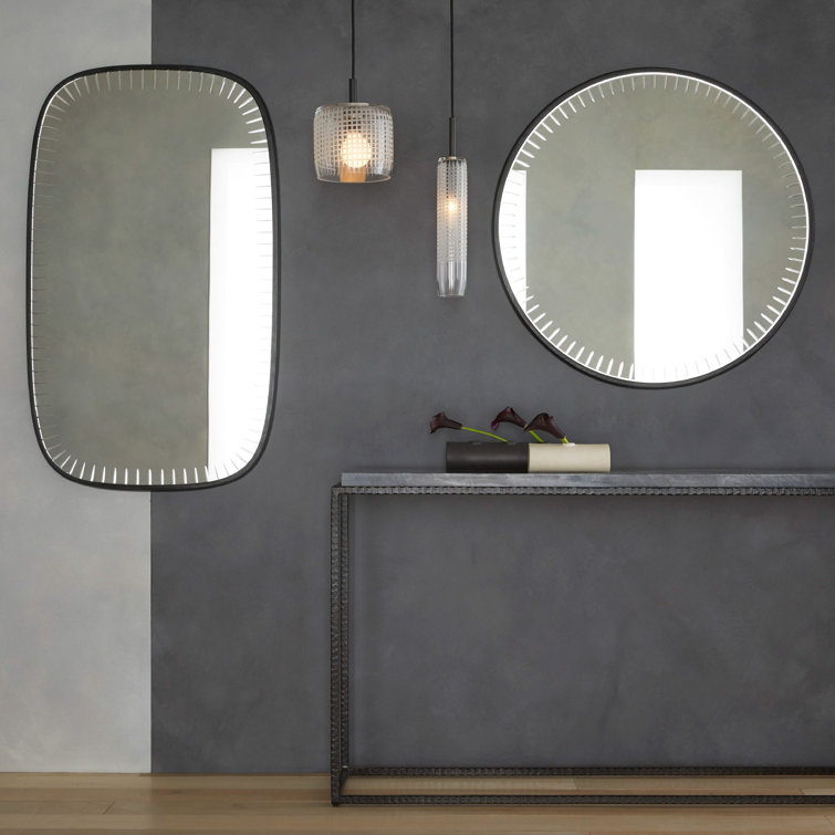Black Rectangular Wood Frame Wall Mirror