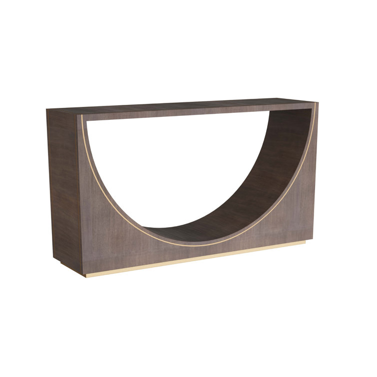 Dark Wood and Brass Modern Hallway Table