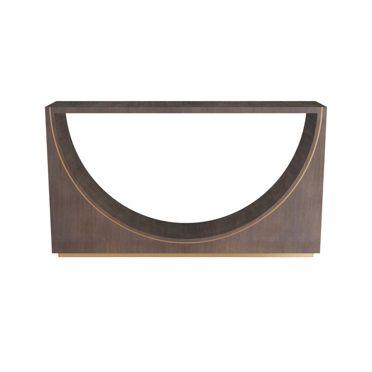 Dark Wood and Brass Modern Hallway Table