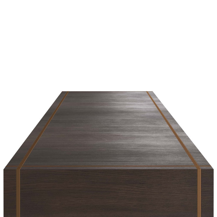 Dark Wood and Brass Modern Hallway Table