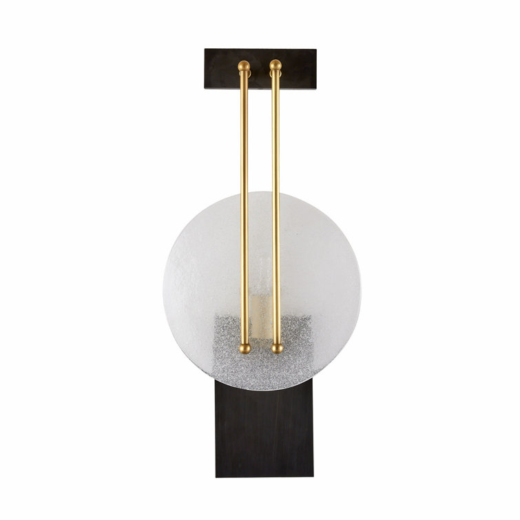 23" Black and Brass Direct Wired Electric Sconce