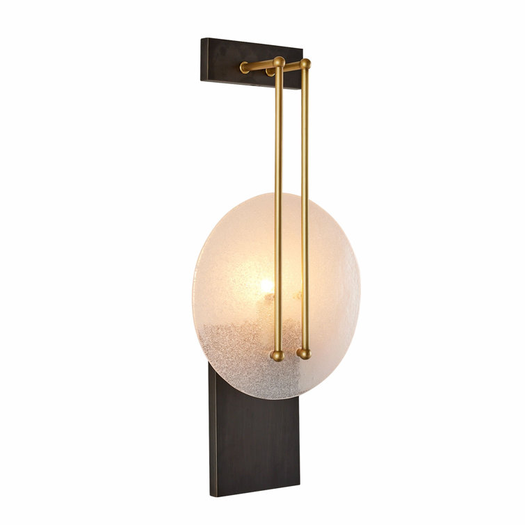 23" Black and Brass Direct Wired Electric Sconce