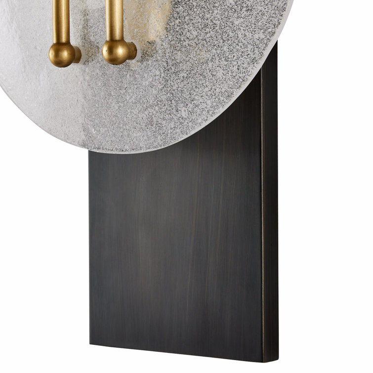23" Black and Brass Direct Wired Electric Sconce