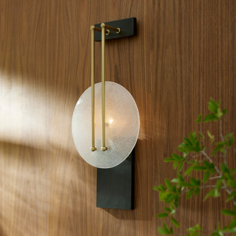 23" Black and Brass Direct Wired Electric Sconce