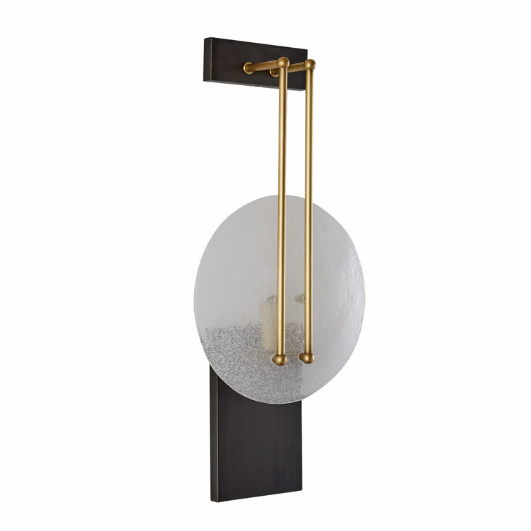 23" Black and Brass Direct Wired Electric Sconce
