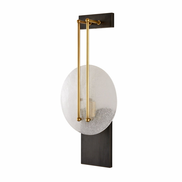 23" Black and Brass Direct Wired Electric Sconce