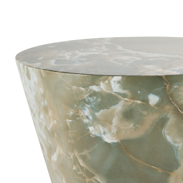 Jade Faux Marble Hourglass Accent Table