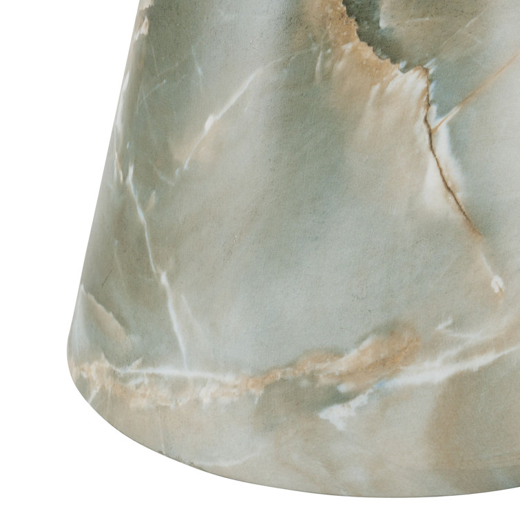 Jade Faux Marble Hourglass Accent Table