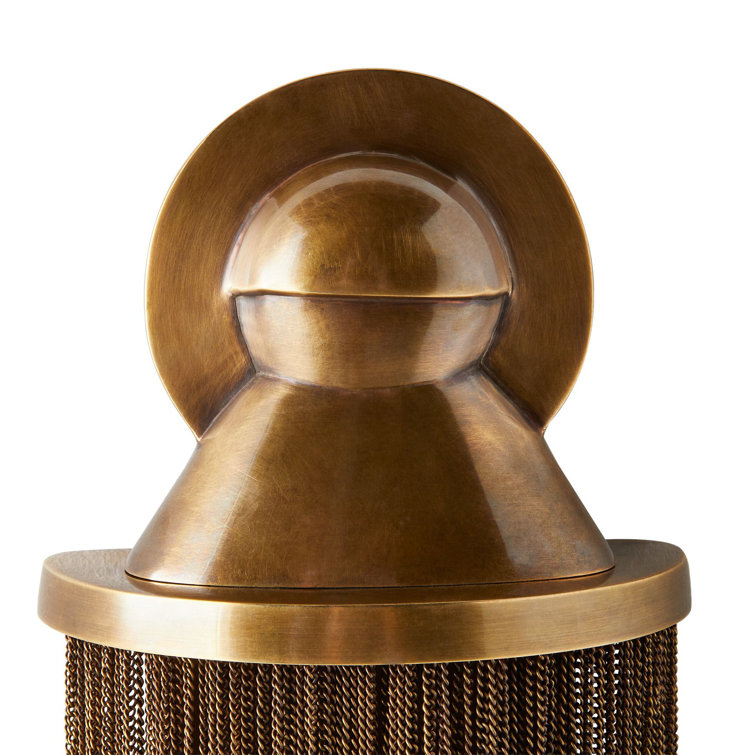 Antique Brass 24" Aztec-Style Tasseled Wall Sconce