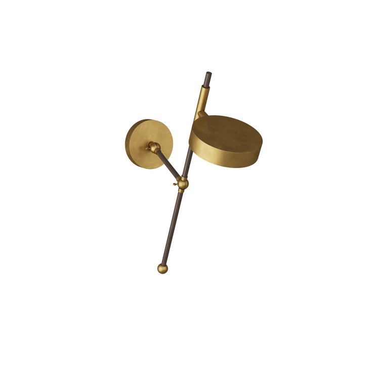 Mid-Century Modern Brass and Bronze Dimmable Wall Sconce