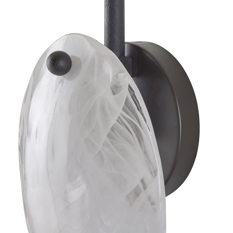 Elijah White Iron Direct Wired Wall Sconce