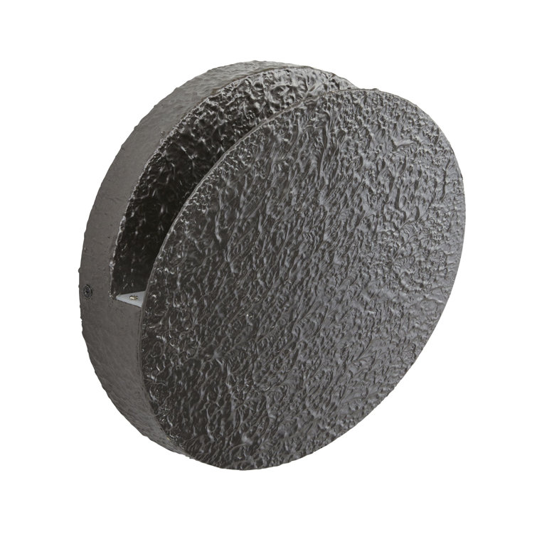 Aged Iron Round Minimalist Outdoor Sconce