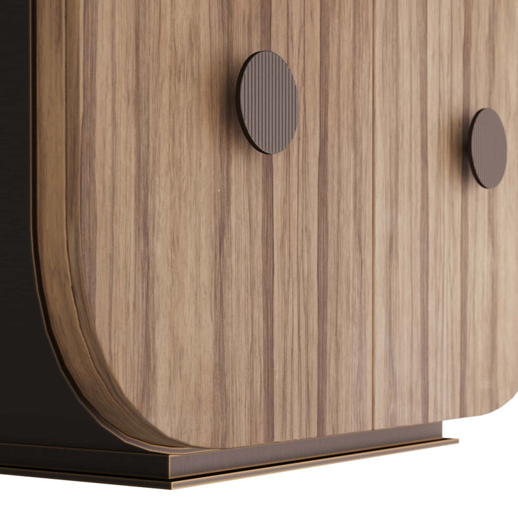 Gray and Bronze Freestanding Wood Veneer Cabinet