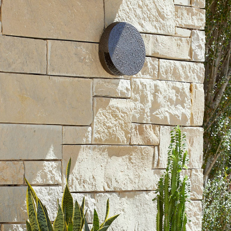 Aged Iron Round Minimalist Outdoor Sconce