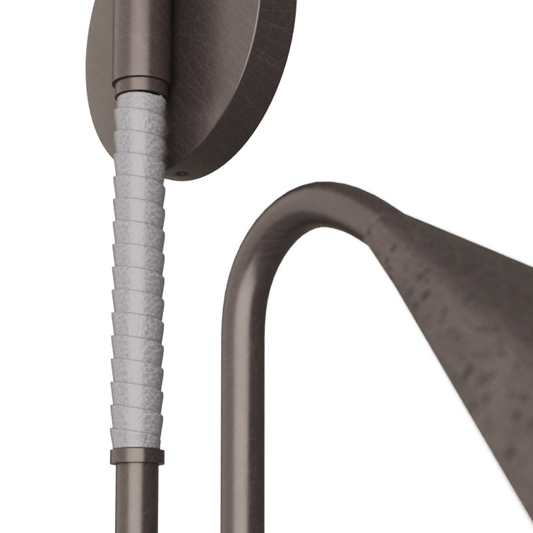Graphite Leather and Bronze Dual Shade Sconce