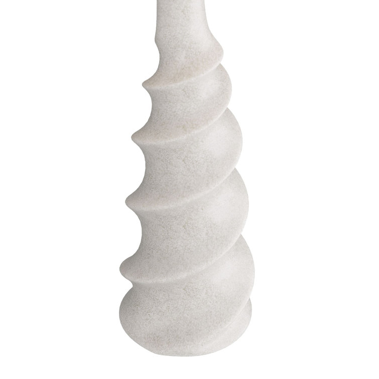 Ivory Ricestone Composite Floor Lamp with Tapered Shade