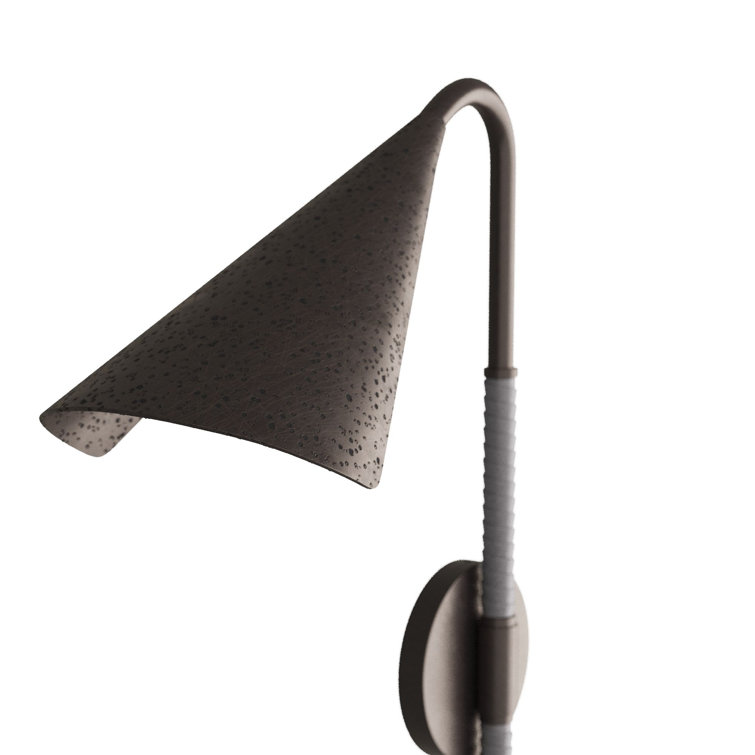 Graphite Leather and Bronze Dual Shade Sconce