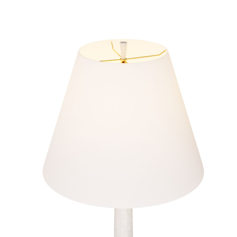 Ivory Ricestone Composite Floor Lamp with Tapered Shade
