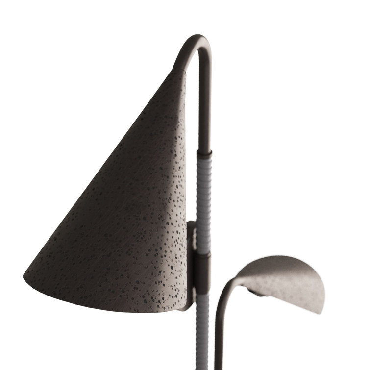 Graphite Leather and Bronze Dual Shade Sconce