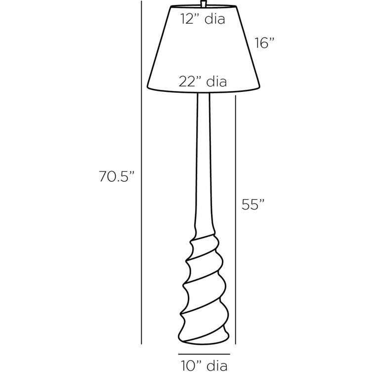 Ivory Ricestone Composite Floor Lamp with Tapered Shade