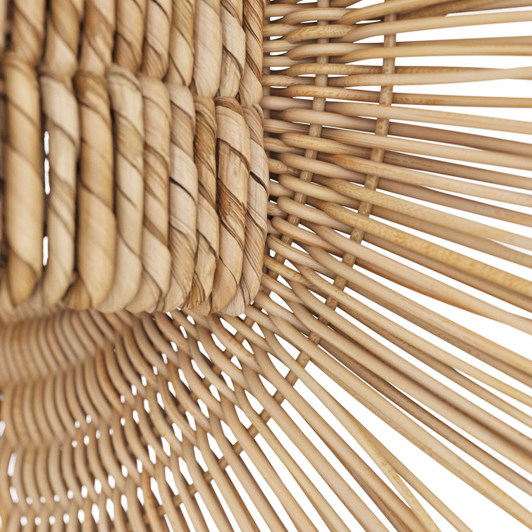 Natural Abaca and Rattan Sunburst Wall Sconce