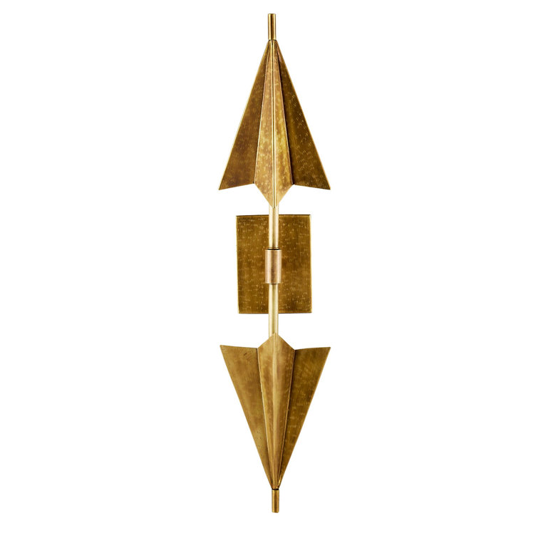 Antique Brass and Bronze Double Arrow Wall Sconce