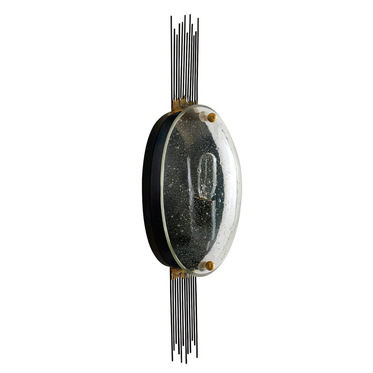 Antique Brass and Bronze Seedy Glass Sconce
