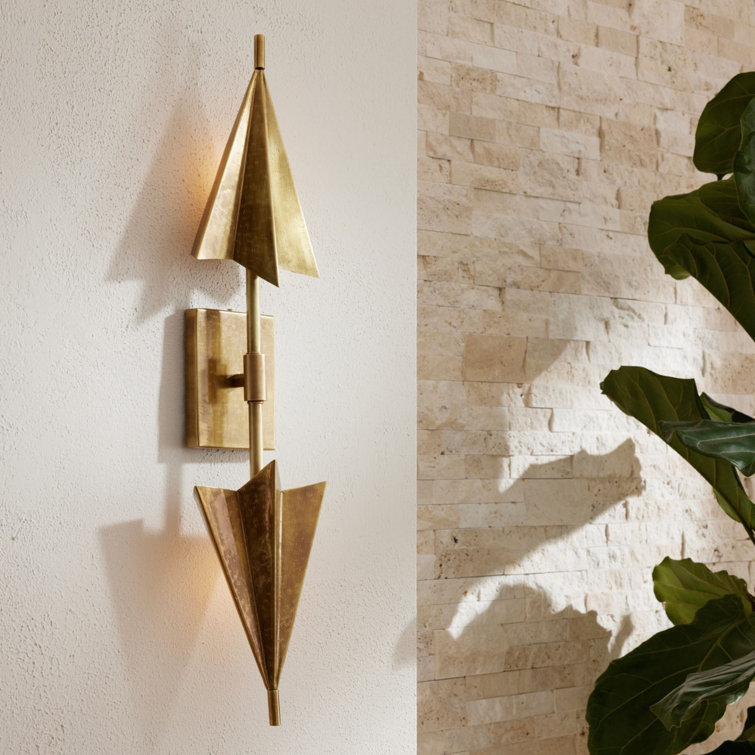 Antique Brass and Bronze Double Arrow Wall Sconce