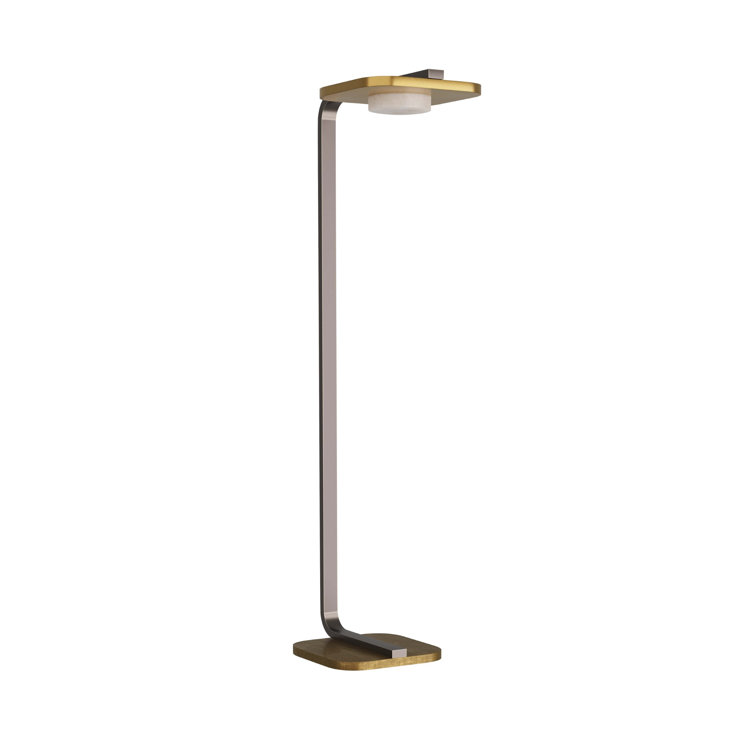 Antique Brass and Bronze C-Shaped LED Floor Lamp