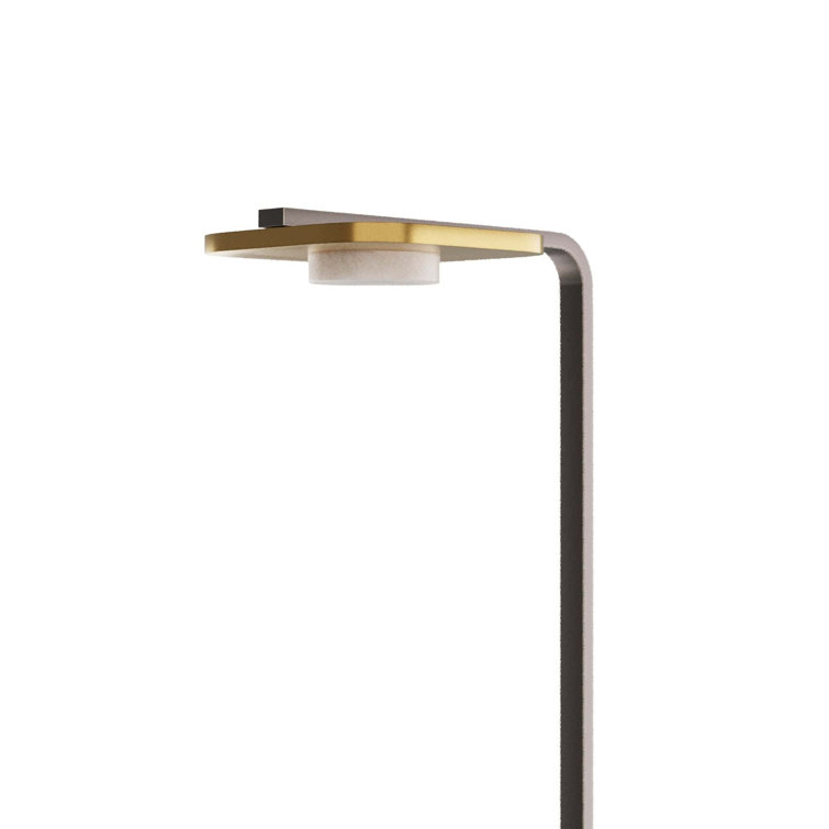 Antique Brass and Bronze C-Shaped LED Floor Lamp