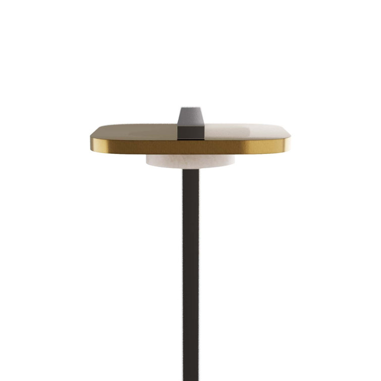 Antique Brass and Bronze C-Shaped LED Floor Lamp
