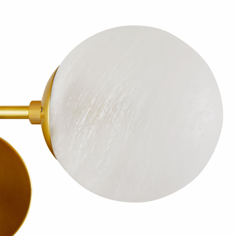Antique Brass Four-Light Sconce with Matte Swirl Glass Shades