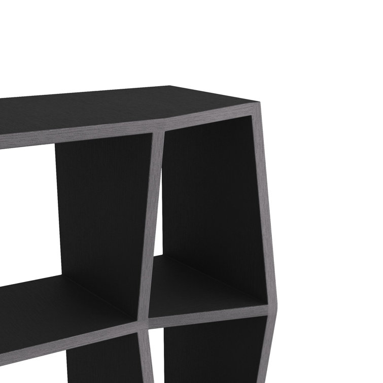 Tall Black Metal Zigzag Edge Bookcase