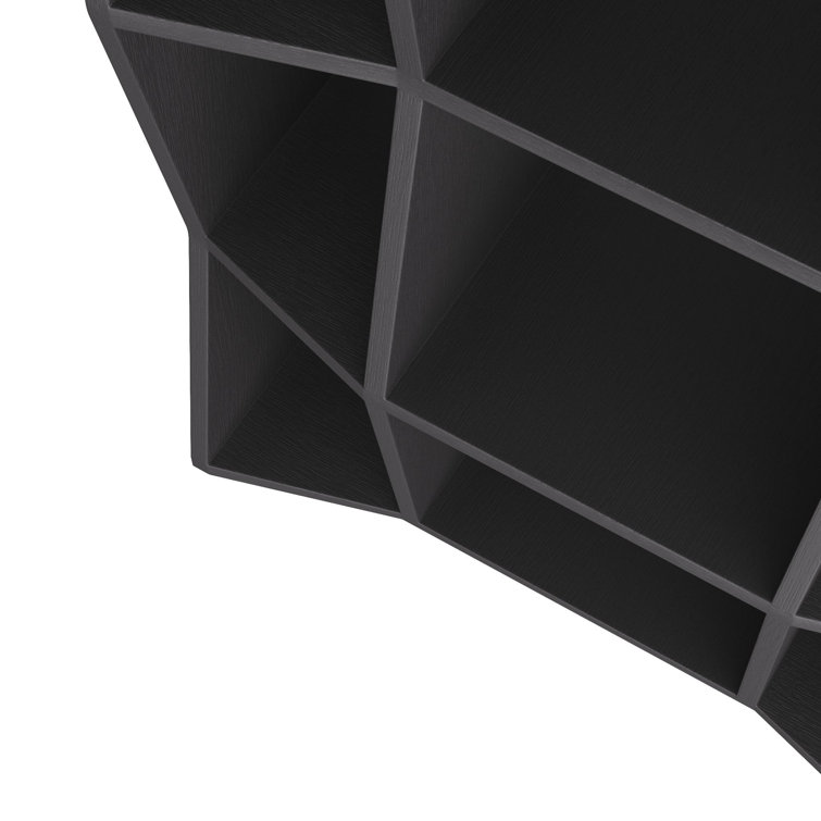 Tall Black Metal Zigzag Edge Bookcase