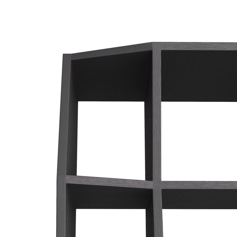 Tall Black Metal Zigzag Edge Bookcase