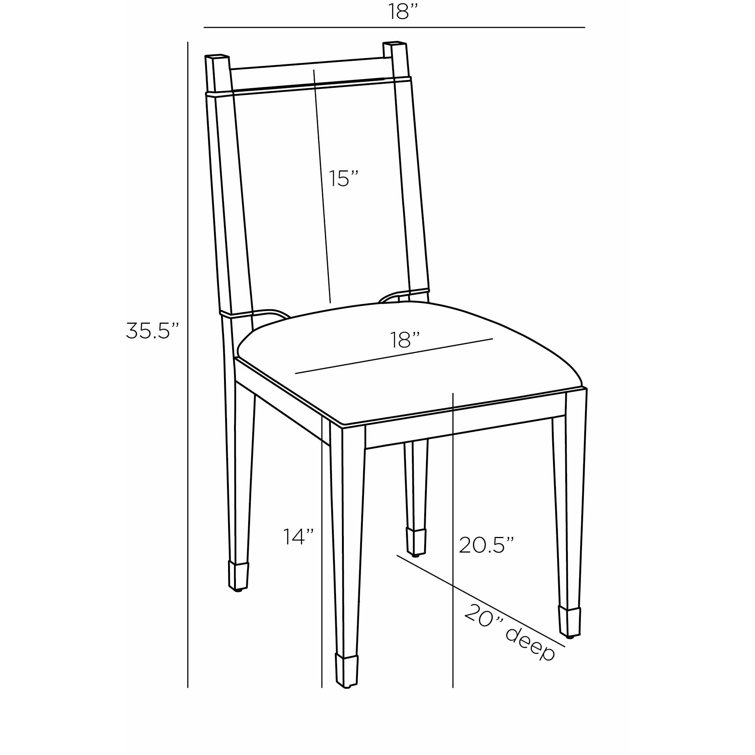 Ivory Leather Upholstered Side Chair with Ebony Wood Frame