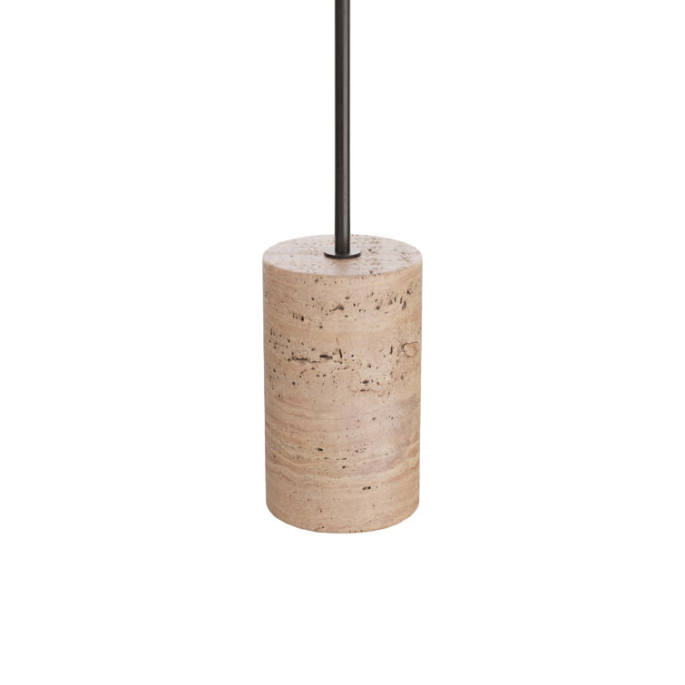 Adjustable Bronze Arc Floor Lamp with Travertine Base