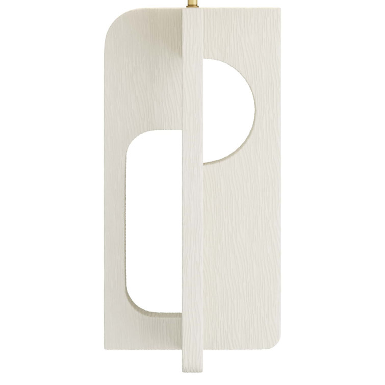Ivory Resin Table Lamp with Off-White Shade