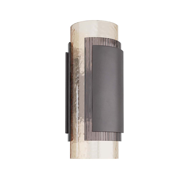 Bronze and Smoke Glass Direct Wired Sconce