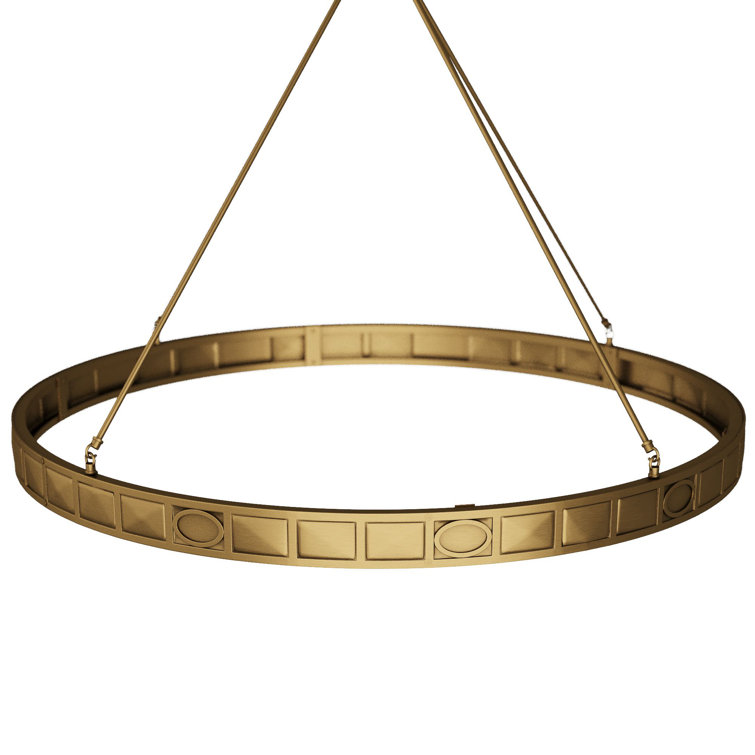 Antique Brass Minimalist Ring Frame LED Chandelier