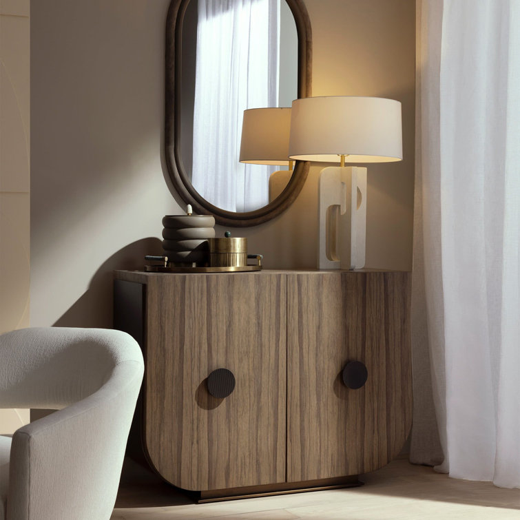 Ivory Resin Table Lamp with Off-White Shade